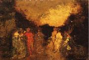 Adolphe-Joseph Monticelli Twilight Promenade in a Park china oil painting artist